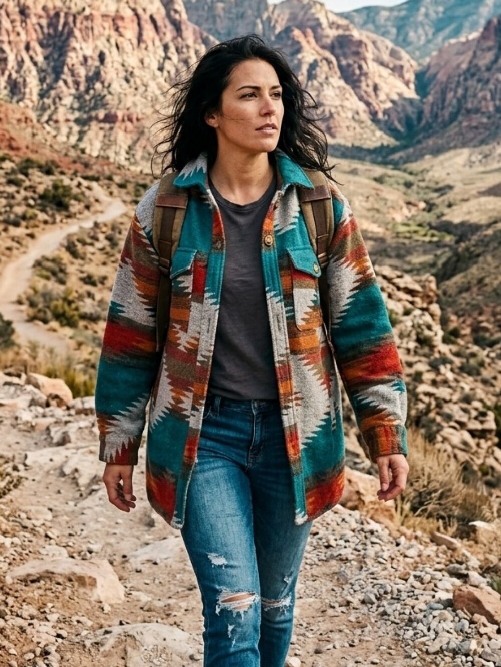 Southwestern Aztec Patterned Jacket